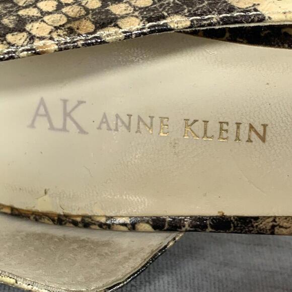 Anne Klein Womens Faux Snakeskin D’Orsay Pointed Toe Heels Shoes Size 7.5M - Picture 6 of 9